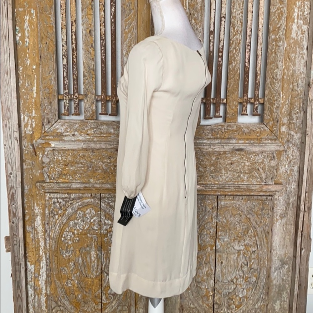 BETH ROWLEY SILK CREAM RUFFLE DRESS 2 NEW - Picture 4 of 9